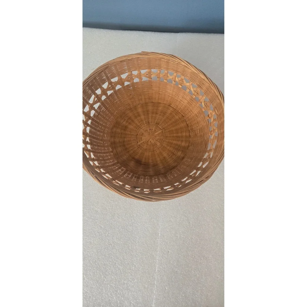 Vintage Woven Wicker Basket Set of 3 Natural Wood Boho Home Decor Organizers